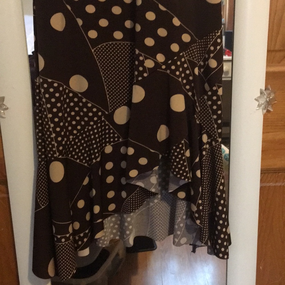 High-low brown pattern halter dress - Picture 5 of 6
